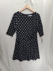 NWT Allison Daley Black, White Dot Zip Back A-line 3/4 Sleeve $68 Dress Size-10P