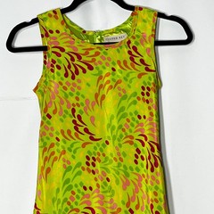 Copper Key Womens Lime Green Psychedelic Swirl Sleeveless Midi Tie Back Dress 10