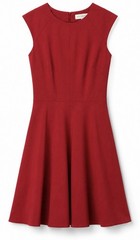 M.M. LaFleur Dress Womens 6 Red Wool Fit Flare Italian Fabric Made in NYC