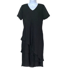 MSK Dress Womens Size 10 Black White Dot Hi Lo