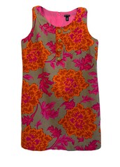 ND New Directions Sleeveless Linen Floral Dress Lined Button Womens Plus 18 New