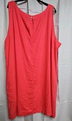 A New Day Women&rsquo;s Plus Size 4X Coral Dress Linen 55% Rayon 45% With Pockets