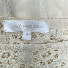 LoveShackFancy Stern Mini Dress Lace Pintuck Buttercream Ivory Small Summer