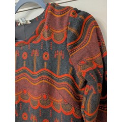 Boden Grey Orange Abstract Geometric Knit Shift Dress 6R mod retro 60s artsy