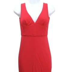 abs by Allen Schwartz Gown Maxi Dress Red Maxi Sleeveless V-Neck Event Formal XS