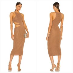 Michael Costello x REVOLVE Athena Midi Dress in Mushroom XS