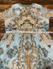 NWT Soft Surrounding Gilded Baroque M Blue Multi Floral Bohemian Beaded Resort