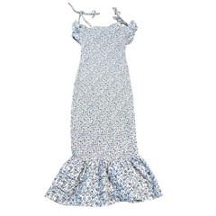Mable Anthropologie Smocked Mermaid Tie Chest Maxi Dress Women Size S Prairie