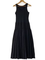 ISSEY MIYAKE dress 2 polyester BLK plain IM32FH052
