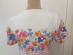 Joules Ladies Size 10 12 Pink White Mix Stripe Floral Riviera Print Dress Sun