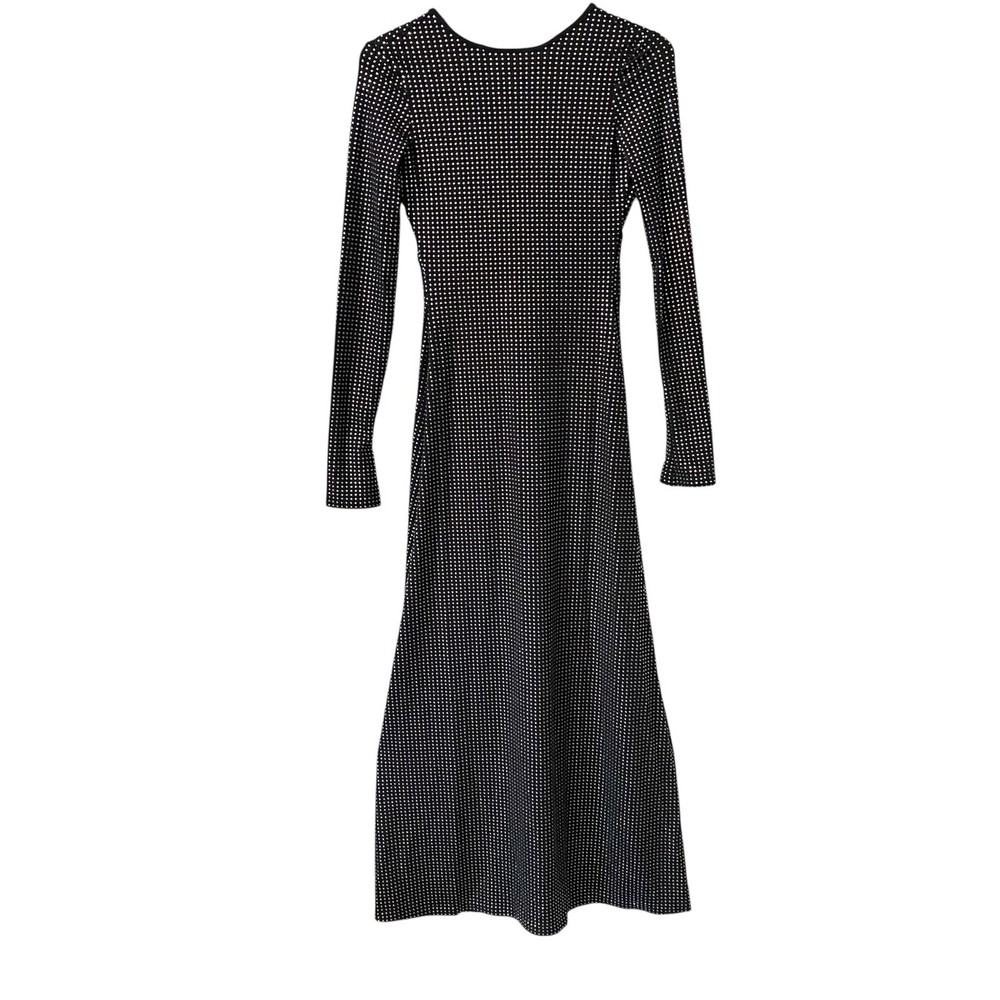 NWT Revolve WeWoreWhat Black Rhinestone Long Sleeve Open Back Maxi Dress Size 0