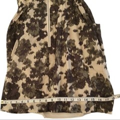 J Crew Cream Green Tan Camouflage Floral Strapless Cut-Out 100% Silk Dress Sz 0