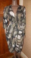 CREA CONCEPT Green Arty Boho Chic Abstract Print Wrap Dress F38 (10 12)