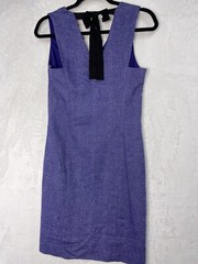 Banana Republic Wool Blend Dress 4 XS Purple Sleeveless V Neck Back Bow Tie