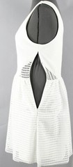 Nine Britton Sz M White Lace Overlay Fit n Flare Poly Nylon Blend Dress