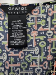 George Women&rsquo;s Multicolor Key Pattern Lightweight Stretch Dress Size Medium 8/10