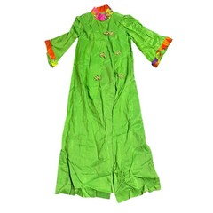 VTG 60s psychedelic flower power 2pc Maxi Dress Frog Closure duster mod kitschy