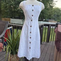 Doen x GAP Eyelet MIDI Dress White size 14 NWT