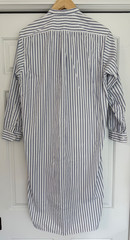 VTG The J. Peterman Company White w/Blue Stripe Cotton Shirtdress M Made in USA