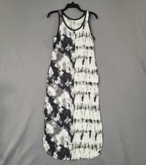 Cato Women&rsquo;s Tie Dye Maxi Dress Black White Medium Cotton With Pockets