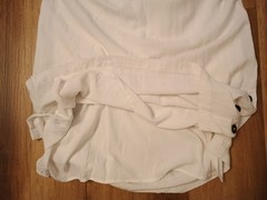 Mossimo Adjustable Spaghetti Strap Button Slits White Rayon Nylon Midi Dress M