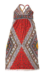 Nostalgia Rayon Red Orange Green Paisley Floral Long Maxi Slip Tank Dress XL
