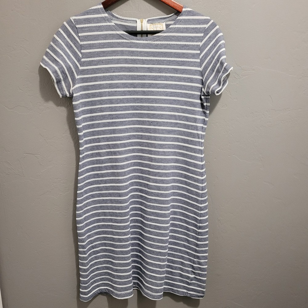 Tuckernuck Sail To Sable Sailor Nautical Preppy Blue White Strips Dress Medium