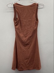 Qinsen Women&rsquo;s Brown Workout Dress Mini Racerback Nylon Spandex NWT Size S