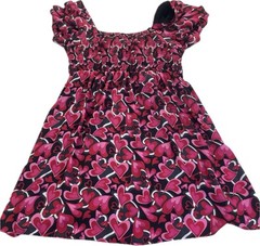 Womens Madden NYC Size LARGE Multi Color Heart Balloon Sleeve Dress.