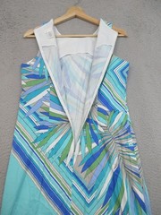 London Times Dress Women 6 Blue Green Palm Print Shift Tropicalcore Beachy Vacay