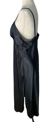 Natori Black Maxi Satin Slip Dress Long Nightgown Intimate Sleepwear Size L Vtg