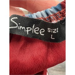 NWT Simplee wine red and blue floral print maxi dress size large L B143