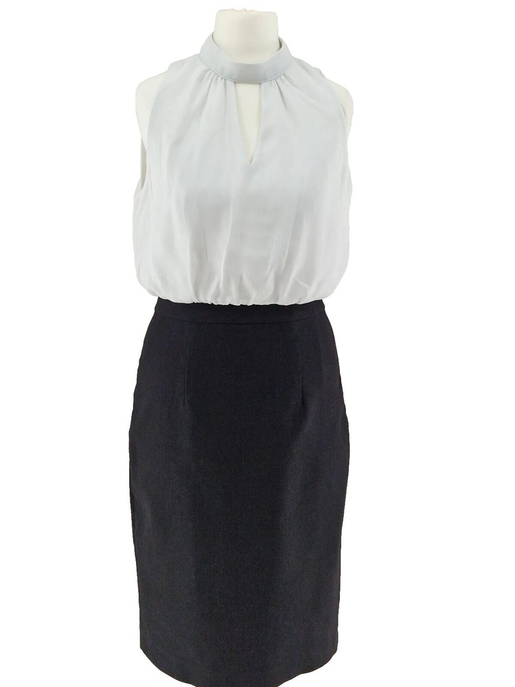Ted Baker Black & White Halter Neck Dress Size 8 Ted Size 1 Naimeyd