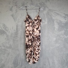 Bp Womens Pink Hero Washed Bodycon Dress Tie Dye Ruched Spaghetti Strap S New