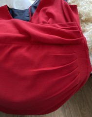 ALEXON-Red Fully lined polyester/viscose mix dress. Size: 14 See meas. below