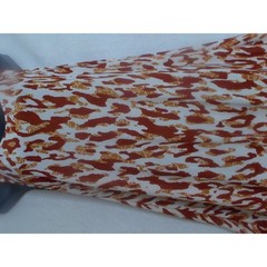Isla Bonita Womens Abstract Animal Print Sleeveless Swing Dress Orange White OS