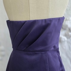 WTOO by Watters Purple Pleated Ruffle Cocktail Dress Women Size 10 Wedding Prom