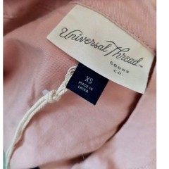 Universal Thread Zip Front Utility Mini Dress Womens XS Dusty Rose Cotton NWT