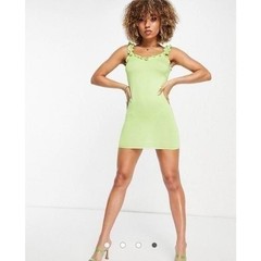 NEW! ASOS Design Nein Green Mini Dress Sz 6