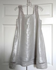 C&C California Shimmery 100% Linen Mini Tank Artesian Dress Small Embroidered