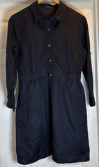 Theory Black 3/4 Roll Tab Sleeve Button Front Shirt Dress Women’s Size Medium