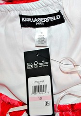 KARL LAGERFELD PARIS All Signed Floral Fit & Flare Tiered Crinkle Dress 10 $179