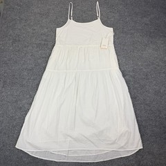 Carve Designs Dress Womens M White Cloud Textured Relaxed Tiered Midi Pockets