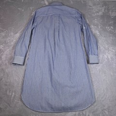 Finley Womens Blue White Striped Cotton Button Down Shirt Dress XS Made in USA