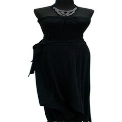 Cache Black Halter Ruched Embellished Hi Low Stretch Event Night Dress $168 NWT