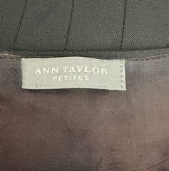 {Ann Taylor} Dress Black Sz 2-P Sheath Silver Buckle Design Lined Zip Summer