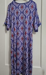 Carole Hochman Women&rsquo;s Multicolor Tie-Dye V-Neck Half Sleeve Slip Dress Size S