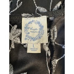 Blue Rain Black Silver Floral Embroidered Puff Sleeve Dress Women&rsquo;s Size L