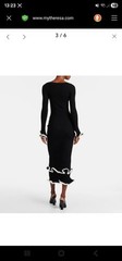 Simkhai Women Black Solani MIDI Dress Stretch Ribbed Large Uk 12 14 New