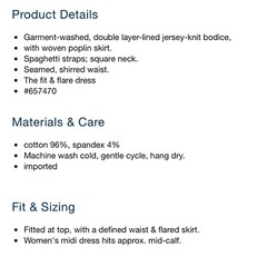 Old Navy Women&rsquo;s Size XS ~ Fit & Flare Combination Midi Cami Dress $40 NWT